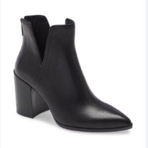 Steve Madden Darci black leather pointed toe ankle boots 10